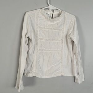 Zara White Long Sleeve Kids Shirt Size 7